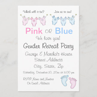 Sexo rosa o azul lindo Invitación a revelar