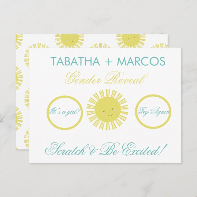 Sexo Sunshine Revelar Tarjetas Faux Scratch (Anverso / Reverso)