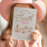 Sexto Invitación al Día del Rodeo del chica<br><div class="desc">Chica 6Invitación de cumpleaños occidental Listo para ser personalizado por usted!</div>