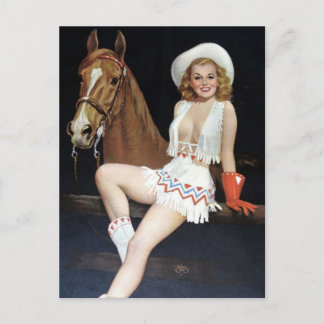 Sexy Cowgirl ! pinear postal de arte
