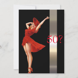 Sexy Pin Up, Lady in Red, Invitación de cumpleaños