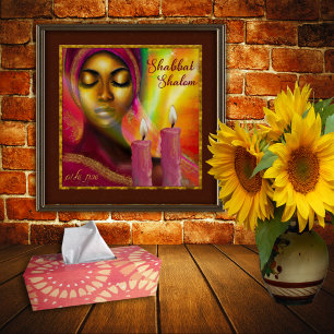 Shabbat Shalom Vela Arte de Mujeres Africanas Hebr
