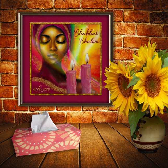 Shabbat Shalom Vela Arte de Mujeres Africanas Hebr (Subido por el creador)