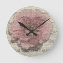 Shabby Chic Bonito Rosa Pastel Rosa reloj de pared