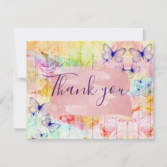 Shabby Chic Butterflies y Rosas en madera rusa (Anverso)