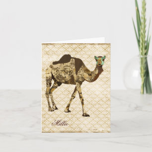 Shabby Chic Camel Personalizado Notecard