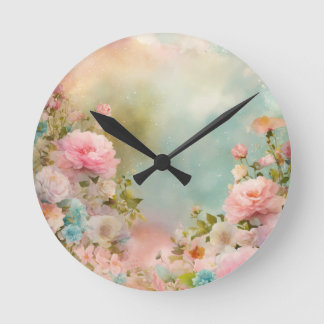 Shabby chic dreamys colores pastel reloj de pared