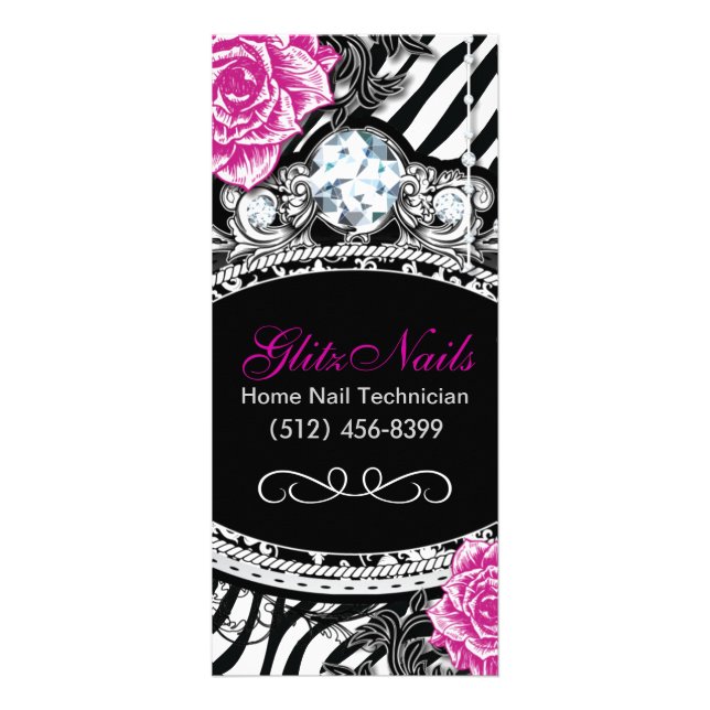 Shabby Chic Nail Salon Salon Menú Cards (Frente)