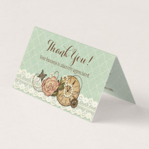 Shabby Chic Rosa Vintage Jewelry Gracias Tarjeta