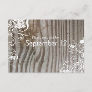 Shabby Chic RSVP de madera con sobres