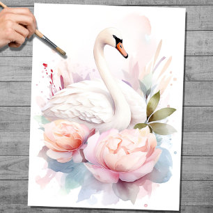 Shabby Chic Swan 1 Papel de desconfianza