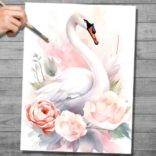 Shabby Chic Swan 3 Papel de desconfianza