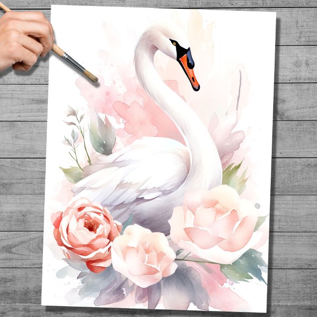 Shabby Chic Swan 3 Papel de desconfianza (Subido por el creador)