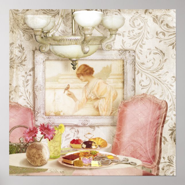 Shabby Chic Victorian Lunch, París, impresión de a (Frente)