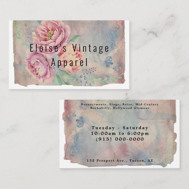 Shabby Chic Vintage Paris Style Tarjeta de present (Anverso / Reverso)