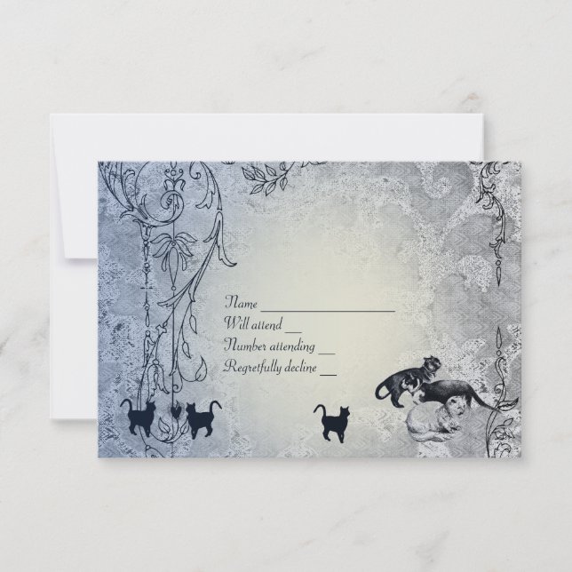 Shabby Garden Cat RSVP con env (Anverso)