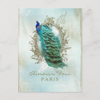 Shabby Peacock turquesa - Postal