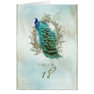 Shabby Peacock turquesa - Tarjeta de número de tab