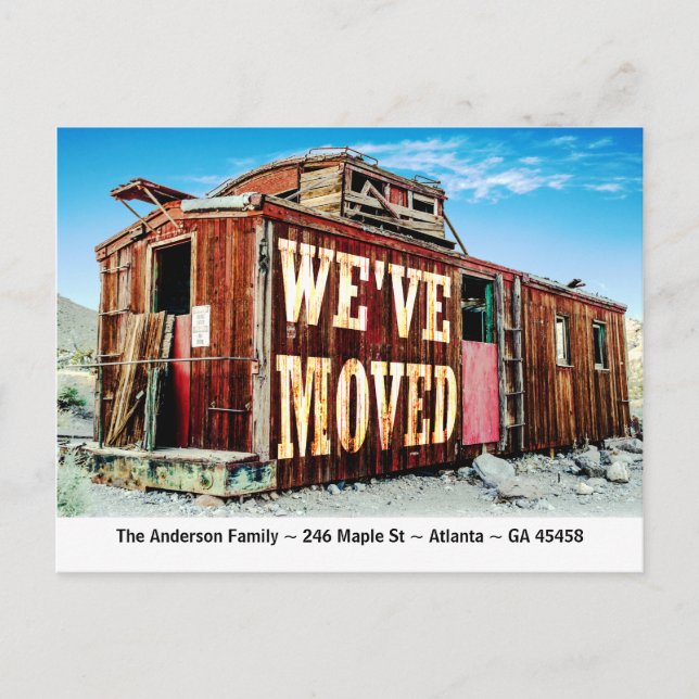 Shabby Railcar House We're Moving Invitación (Anverso)