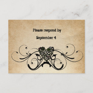Shabby Rustic RSVP con sobres.