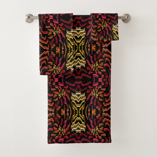 Shades Of Orange Red Yellow Ribbon Art Design (In situ)