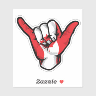 Shaka Hand Canada Flag Good Vibes Pegatina