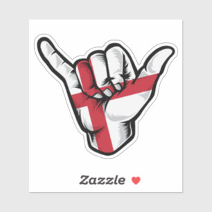Shaka Hand England Flag Good Vibes Pegatina