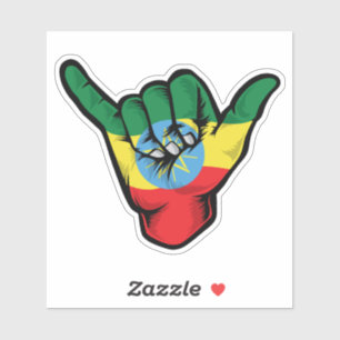Shaka Hand Ethiopia bandera de Etiopía Pegatina de