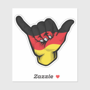 Shaka Hand Germany Flag Good Vibes Pegatina