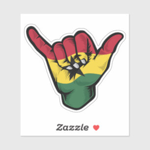 Shaka Hand Ghana Flag Pegatina buenas vibraciones