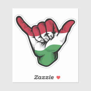 Shaka Hand Hungría Bandera Pegatina de buenas vibr