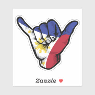 Shaka Hand Philippines Flag Good Vibes Pegatina