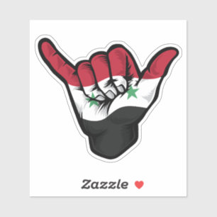 Shaka Hand Syria Flag Good Vibes Pegatina