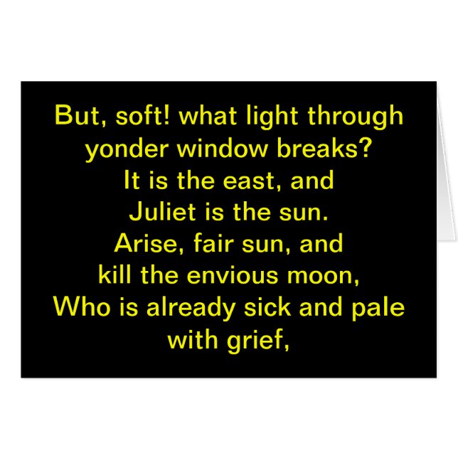 Shakespeare:  Juliet es el sol (Anverso (Horizontal))