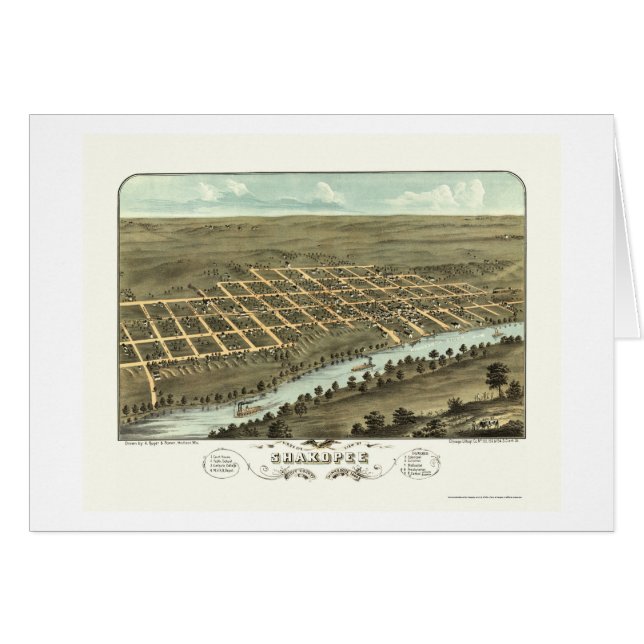 Shakopee, mapa panorámico del manganeso - 1869 (Anverso (Horizontal))