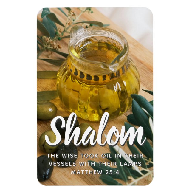 Shalom Bible Verse Imán Fotográfico Flexible (Vertical)
