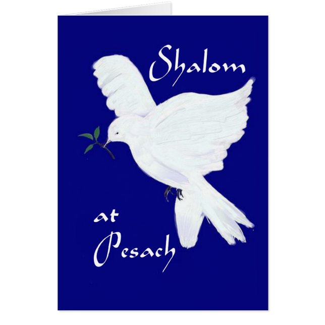 ¡Shalom en Pesach! - Paloma blanca de la paz (Frente)