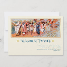 Shalom en Pesach. Tarjeta de saludo de Passover de