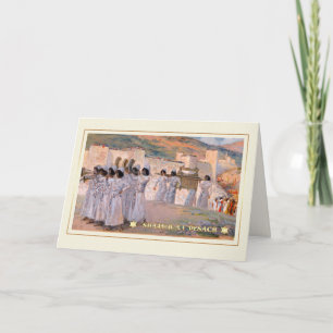 Shalom en Pesach. Tarjeta de saludo de Passover de