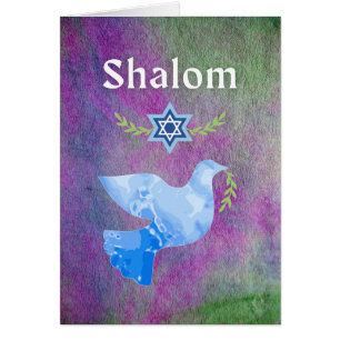 Shalom para Pesach Dove Magen David Olive Branch