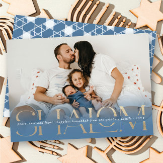 Shalom Peace Love Light Hanukkah - Tarjeta fotográ