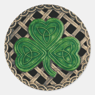 Shamrock and Celtic Knots Pegatinas Black