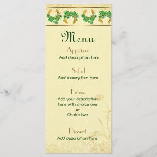 Shamrock and Gold Irish Boda Menu