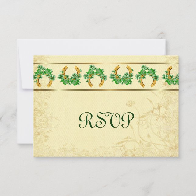 Shamrock and Gold Irish RSVP (Anverso)