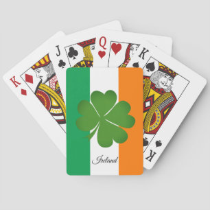 Shamrock, bandera irlandesa, juegos de cartas de I