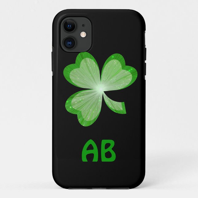Shamrock Black monograma iPhone 5 funda (Reverso)