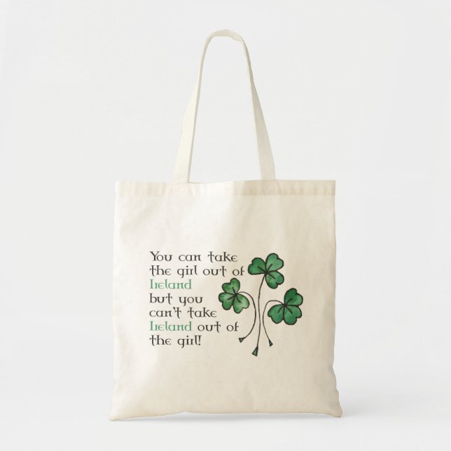 Shamrock Chica irlandés presupuesto para la bolsa (Frente)