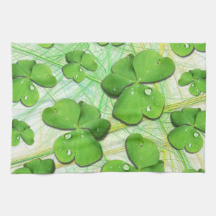 Shamrock Clover Green St Patrick Kitchen Toalla