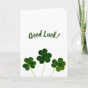 Shamrock Clover Tarjeta de buena suerte en blanco