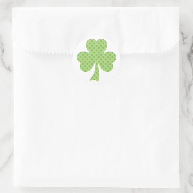 Shamrock con puntos de polka pegatina del Día de S (Bolso)